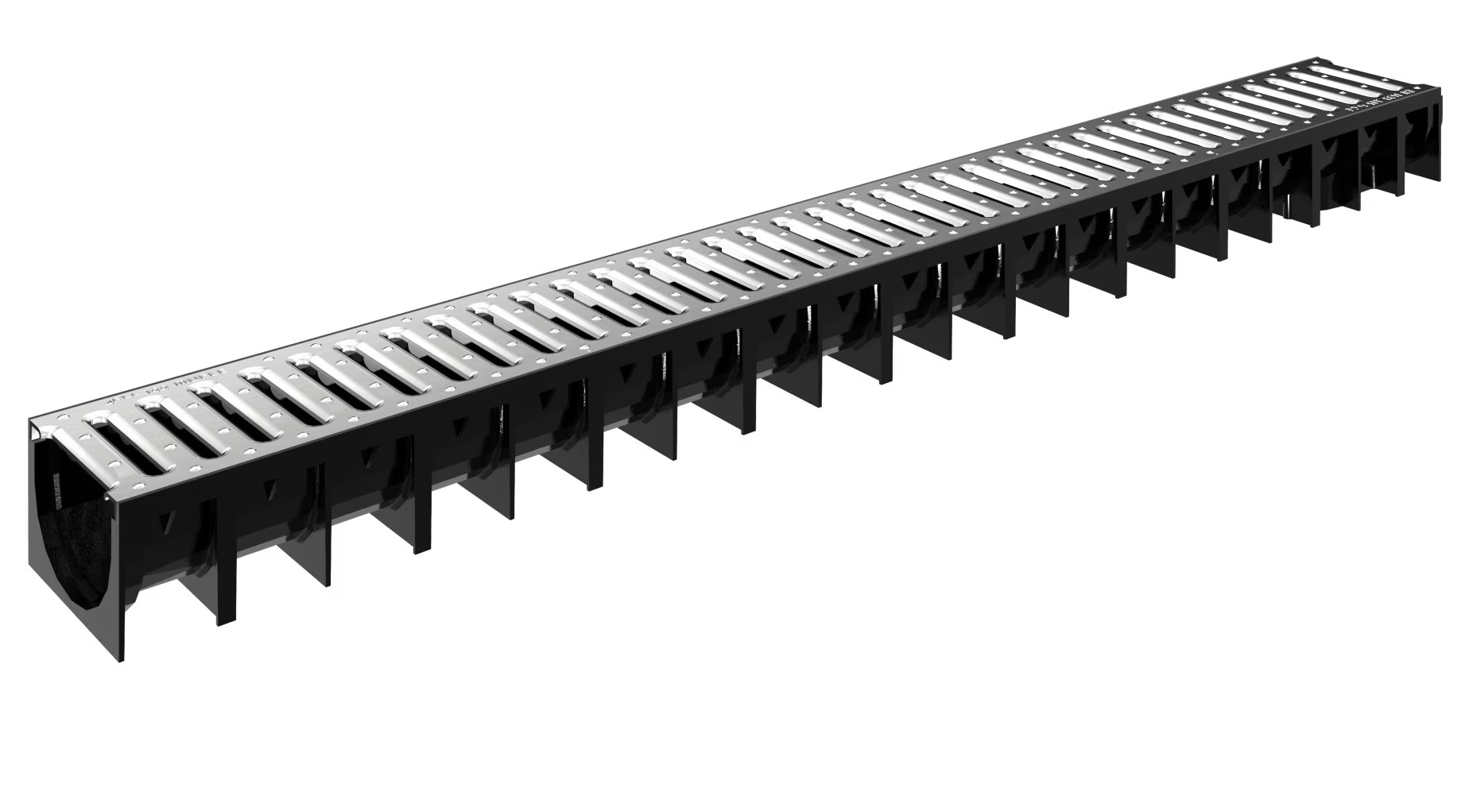 Element de rigola cu gratar din otel zincat (Slot 8 mm) Magazin Baukanal